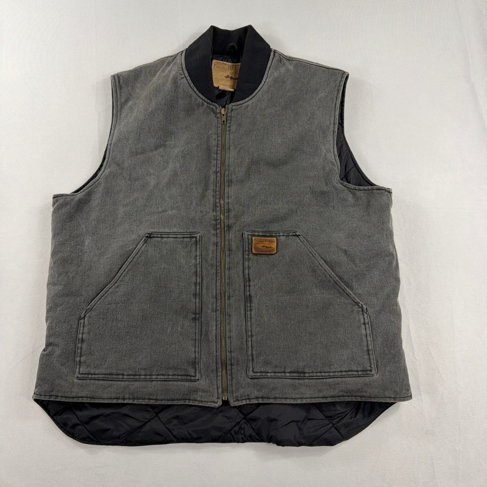 Powder River Outfitters Vest Canvas Quilted‎ Lined Western Workwear Men Large